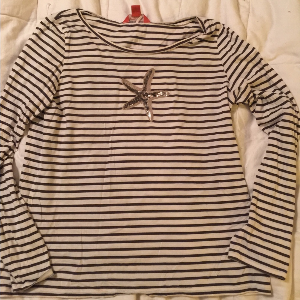 Relax by Tommy Bahama Starfish Striped Shirt Sz M